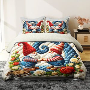 Personalized Gifts For Gnome Couple Quilt Bedding Set Special Line 07ohqn210125 - Blanket - GoDuckee