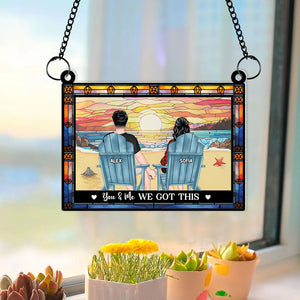 Personalized Gifts For Couple Suncatcher Window Hanging Ornament 01humh300524tm - Ornaments - GoDuckee