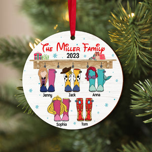 Family Boots, Personalized 05NATN301023 Acrylic Ornament - Ornament - GoDuckee