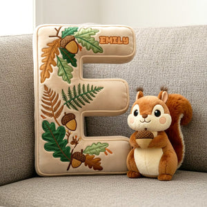 Squirrel Alphabet Initial Letter Custom Shaped Pillow - Personalized Gifts For Kids 02pgtn101225 - Pillow - GoDuckee
