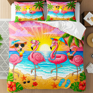 Flamingo Summer Quilt Bed Set Special Line - Gifts For Flamingo Lovers 03NADT160725 - Blanket - GoDuckee