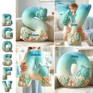 Sea Turtle Alphabet Custom Shaped Pillow - Personalized Gifts 04kimg091225 - Pillow - GoDuckee