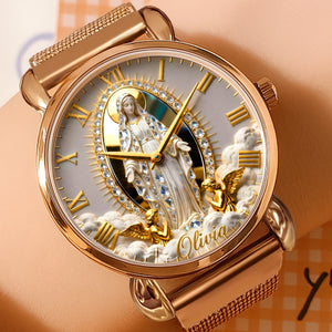Virgin Mary Mesh Strap Quartz Watch – Personalized Gifts For Christian 04tgqn090126 - Quartz Watch - GoDuckee
