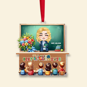 Personalized Gift For Teacher Ornament, Best Teacher Ever 01QHMH141124HH - Ornament - GoDuckee