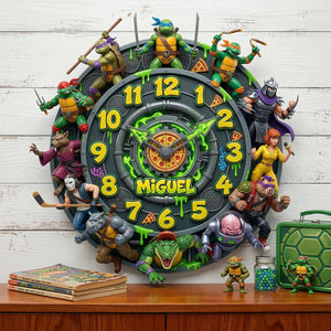 Retro Street Heroes Wall Clock - Personalized Gifts For Hero Lover Acrylic Hanging Wall Clock 06NATN130326-Homacus
