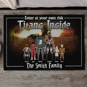 Personalized Gifts For Family Doormat Enter At Your Own Risk 01TOTN190124HH - Doormats - GoDuckee