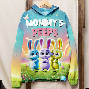 Personalized Gifts For Mom Easter Day Shirt Bunny Peeps - AOP Products - GoDuckee