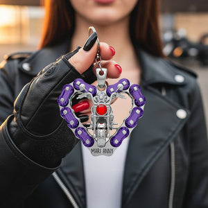 Biker Girl Keychain Personalized Gifts for Bikers 02NADT160625 - Keychains - GoDuckee