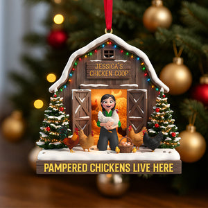 Personalized Gifts For Farmers Christmas Chicken Coop Ornament 04natn190925 - Ornament - GoDuckee