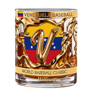 Venezuela Baseball 11oz Round Glass Personalized Gifts 04tgqn280326 - Glass - GoDuckee