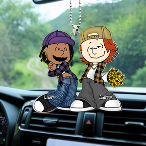 Personalized Gifts For Couple Car Ornament, Gangsta Love 04qhpu030125hg - Ornament - GoDuckee