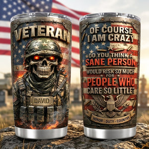 Fire Skull Veteran Tumbler Personalized Gifts For Veteran 04TYLU070426 - Tumbler Cup - GoDuckee