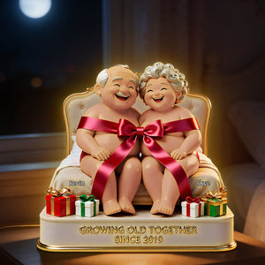 Naughty Old Couple Acrylic Light Box - Personalized Gifts For Couple 01ohta161225 - Light Box - GoDuckee