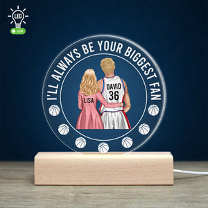 I'll Always Be Your Biggest Fan-Personalized Led Light- Gift For Couple- Basketball Couple Led Light - Led Night Light - GoDuckee