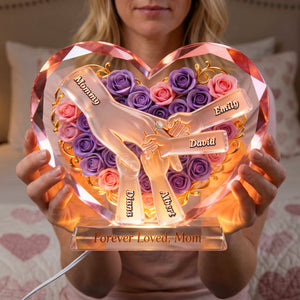 Hand Of Love Acrylic Light Box - Personalized Gifts For Mother's Day 02NAQN150426 - Light Box - GoDuckee