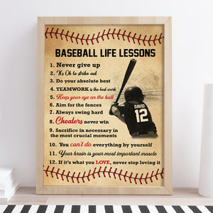 Personalized Gifts For Baseball Lover Canvas Print Baseball Life Lessons 02QHTN070225 - Poster & Canvas - GoDuckee