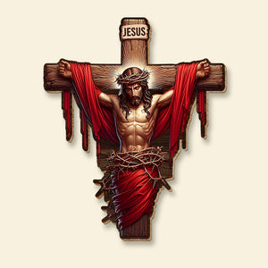 Gifts For Christians Wood Sign Jesus On The Cross 06ohqn070125 - Wood Sign - GoDuckee