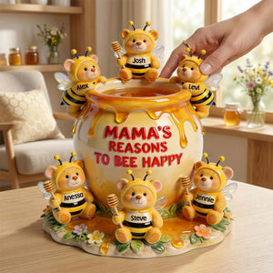 Reason To Bee Happy Bee Mom And Kids Acrylic Plaque - Personalized Gifts For Mother's Day Plaque 01TOMG190326 - Shaped Plaques - GoDuckee
