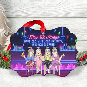 May We Always, Gift For Friends, Personalized Ornament, Old Chubby Friends Drinking Ornament, Christmas Gift - Ornament - GoDuckee