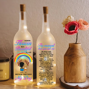 Personalized Gifts For Heaven Dog Bottle Lamp Dog Mom 02XQDT060325HG - Bottle Lamp - GoDuckee