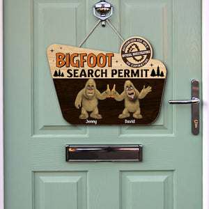Bigfoot Search Permit, Personalized 03QHTN181223 Custom Shaped Wooden Sign - Wood Sign - GoDuckee