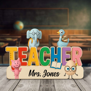 Teacher Book Character Acrylic Plaque - Personalized Gifts For Teacher 04NATN070525 - Shaped Plaques - GoDuckee