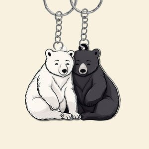 Personalized Bear Couple Keychains, Couple Gift - Keychains - GoDuckee