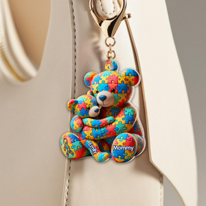 Personalized Gifts For Autism Keychain Bear Mother and Kid 03ohpu220225 - Keychains - GoDuckee