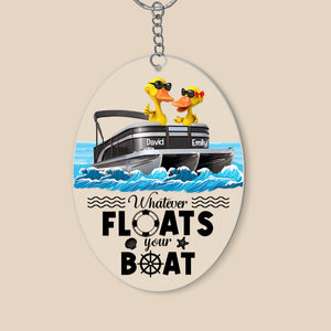 Pontoon Duck Whatever Floats Your Boat 02qhqn270623 Personalized Keychain - Keychains - GoDuckee