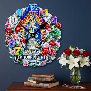 Our Lady of Guadalupe Acrylic Clock - Personalized Gifts For Christian 02huqn231225 - Hanging Wall Clock - GoDuckee
