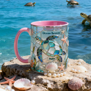 Ocean Breeze Turtle Coffee Accent Mug - Personalized Gift For Turtle Lovers 03HYLU210126 - Coffee Mug - GoDuckee