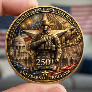 250 Years Of Freedom Printed Metal Coin - Personalized Anniversary Gifts 04toqn270226 - Coin - GoDuckee