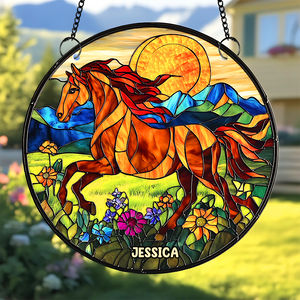 Personalized Gifts For Horse Lovers Suncatcher Ornament 02hupu060325 - Ornament - GoDuckee