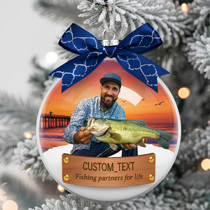 Custom Photo Gifts For Fishing Lovers Christmas Ornament 01hydt051125 - Ornament - GoDuckee