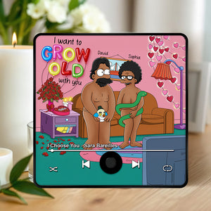 Personalized Gifts For Couple Fridge Magnet 05tgqn030125hg I Want To Grow Old With You - Fridge Magnet - GoDuckee