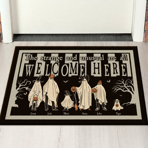 The Strange And Unusual Are All Welcome Here, Personalized Family Door Mat GO1DOR-02NATN050923HH - Doormat - GoDuckee