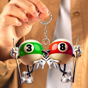 Personalized Gift For Friends Acrylic Keychain Billiard Balls 04OHLU161224 - Keychains - GoDuckee