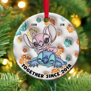 Sweet Cartoon Couple, Personalized 03NAPU261023 Ornament, Gift For Christmas - Ornament - GoDuckee