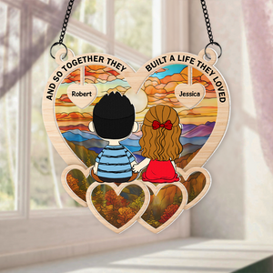 Personalized Gifts For Couple Suncatcher Ornament 03kapu301224hg - Ornament - GoDuckee