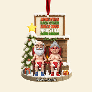Naughty Old Couple Christmas Ornament - Personalized Gifts For Couple 01ohqn030925 - Ornament - GoDuckee