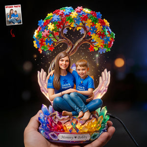 Autism Mom Tree Of Love Light Box - Custom Photo Gifts For Autism Mom 02qhdt270326 - Light Box - GoDuckee