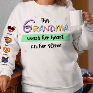 Personalized Gifts For Grandma 3D Shirt This Grandma Wears Her Heart On Her Sleeve 01QHMH290224 - 3D Shirts - GoDuckee