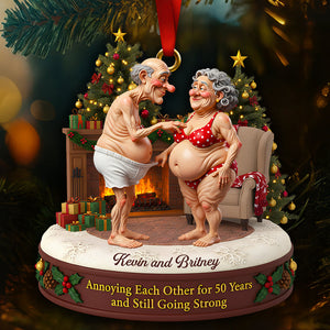 Old Couple Christmas Ornament Personalized Gifts For Couple 04NADT290925 - Ornament - GoDuckee