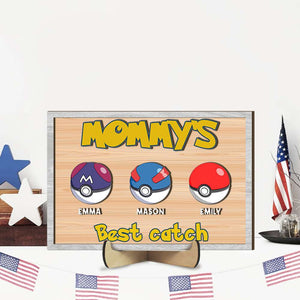Personalized Gifts For Mom Wood Sign Mommy's Best Catch 01OHMH020224 - Wood Signs - GoDuckee