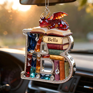 Fantasy Book Dragon Car Hanging Ornament, Personalized Gifts For Book Lovers 01qhtn130126 - Ornament - GoDuckee