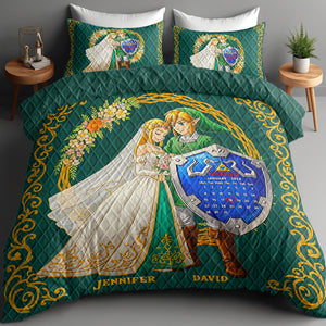 Wedding Couple Quilt Bed Set - Personalized Gifts For Couple 02naqn090725 - Blanket - GoDuckee