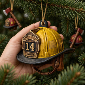 Firefighter Helmet Acrylic Ornament - Personalized Christmas Gifts For Firefighter 07pglu201026 - Ornament - GoDuckee