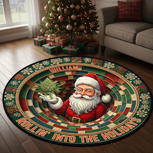 Chill Santa Round Rug Personalized Christmas Gifts 02TOQN081025 - Doormat - GoDuckee