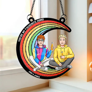 Personalized Gifts For LGBT Couple Suncatcher Ornament 03kapu210624hh - Ornament - GoDuckee