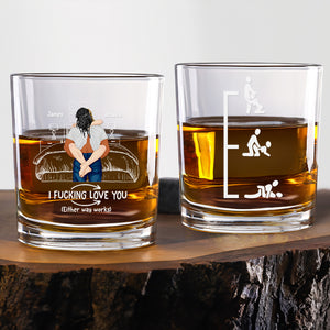 Funny Couple 11oz Round Whiskey Glass - Personalized Gifts For Couple 01TODT030525HG - Whiskey Glass - GoDuckee